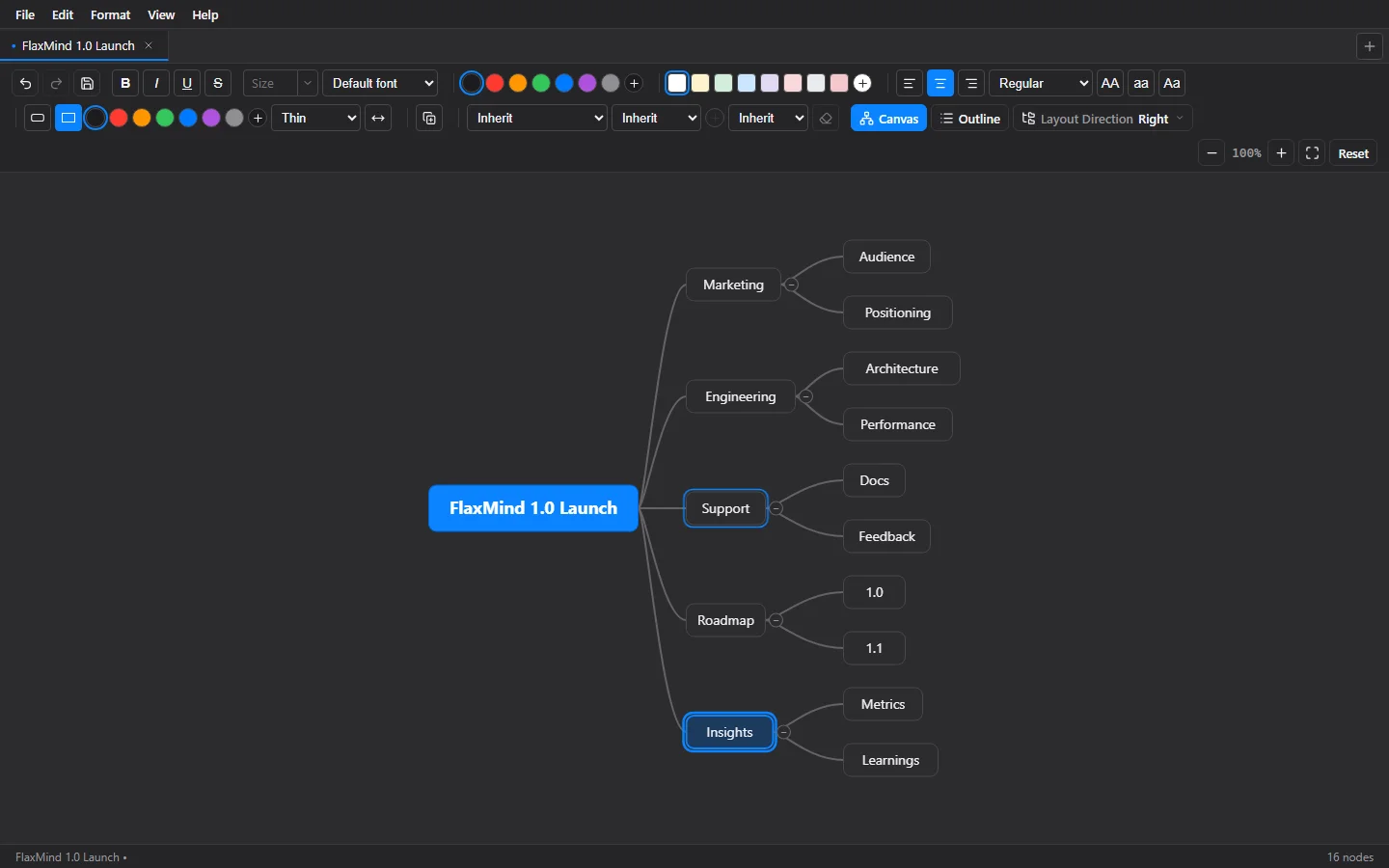 Scroll, pan, fold, and edit million-node maps at 60fps.